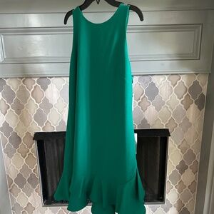 Green dress with ruffled hem